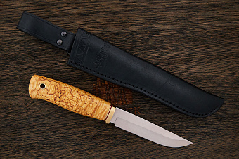 Нож туристический Южный крест Кузьмич, клинок 122мм, сталь N690Co, рукоять карельская берёза