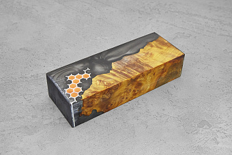 Гибрид из акрила и стабилизированной древесины армированный, блок 130×48×29мм Т2