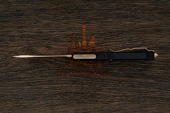 Автоматический складной нож Microtech Ultratech T/E, сталь M390, рукоять алюминий черный/бронза