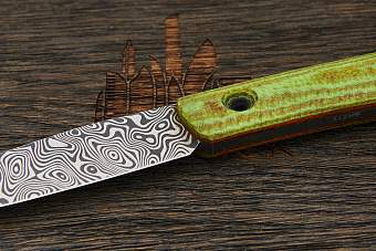 Нож туристический Lizard knives, клинок 95мм, сталь Х12МФ, рукоять микарта, ножны бежево-зелёные