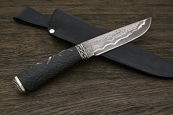 Разделочный нож Игоря Пампуха Модель 007, клинок 135мм, углеродистый булат, рукоять макассар