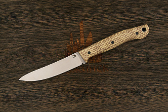 Нож туристический Мастерской Тать Горностай, клинок 105мм, сталь Cor-X, рукоять микарта