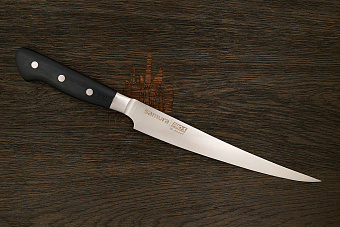 Нож кухонный Samura филейный 224мм, сталь AUS-8, рукоять G10