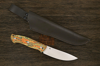 Нож разделочный UralEDC&Ножинск КрейсерЪ, клинок 118мм, сталь AR-RPM9, рукоять crazyfiber T1