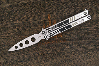 Тренировочный нож балисонг Reptilian Стикс, модель 04, сталь D2, рукоять сталь