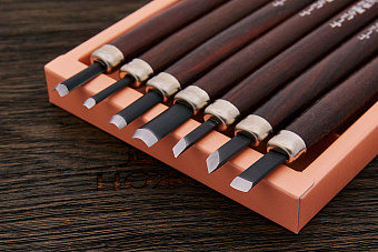 Набор для резьбы по дереву, 7 резцов темный