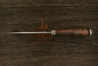 Разделочный нож Игоря Пампуха Модель 007, клинок 145мм, булат нержавеющий, рукоять корень ореха