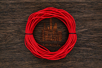 Кожаный шнурок 3мм (красный), кратно 1м