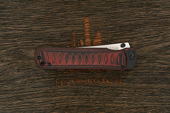 Нож складной Kizlyar Supreme Whisper, клинок 96мм, сталь AUS10Co, рукоять G10 чёрно-красный