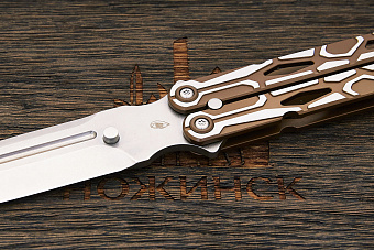 Нож балисонг Reptilian Киборг, модель 03Z, сталь D2, рукоять сталь