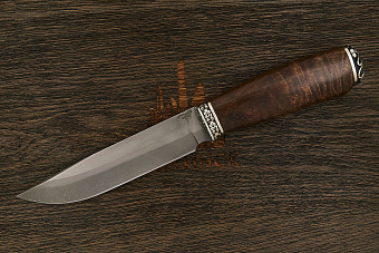 Разделочный нож Игоря Пампуха Модель 007, клинок 145мм, булат легированный, рукоять орех Т2