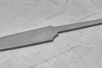 Заготовка для ножа, сталь M390 2,6мм. Модель "Аппарель ГО115" с клинком 115мм, ТО 62-63HRC