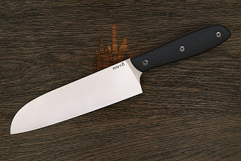 Нож кухонный MOYO Премьер сантоку 180мм, сталь AR-RPM9, рукоять G10-extra черный