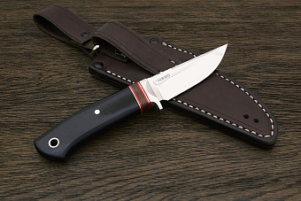 Нож шкуросъемный Геннадия Дедюхина Упёртый, клинок 89мм, сталь N690, рукоять микарта черный