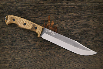 Нож туристический Kizlyar Supreme Bastardo, клинок 216мм, сталь 420HC, рукоять орех