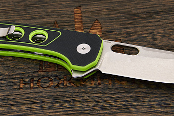 Нож складной QSP Unicorn, клинок 83мм, сталь Sandvik 14C28N, рукоять микарта чёрно-салатовая