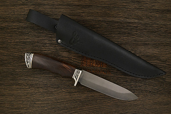 Разделочный нож Игоря Пампуха Модель 083, клинок 140мм, булат легированный, рукоять орех стабил.