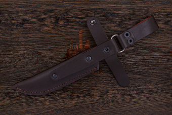 Ножны с фиксирующим хлястиком, для ножей с клинком до 140×28мм, коричневые