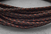 Кожаный плетеный шнурок 3,6мм (антик), 1 метр - фото №2