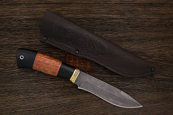 Нож туристический Эльбрус Горец, клинок 150мм, дамаск