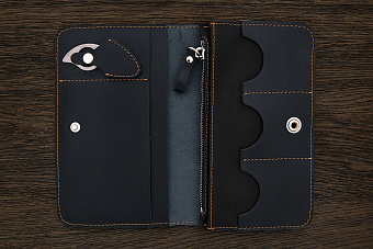 Полноразмерный портмоне 190×115мм с ножом черный