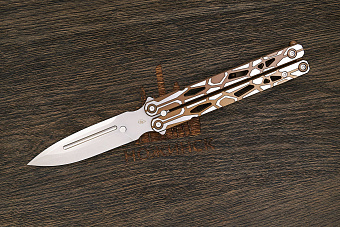 Нож балисонг Reptilian Киборг, модель 03Z, сталь D2, рукоять сталь