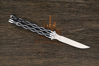 Нож балисонг Reptilian Плазма, модель 02Z, сталь D2, рукоять сталь