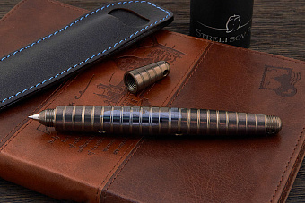 Титановая тактическая ручка Дмитрия Стрельцова «Ассасин» оксидированная темная