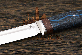 Нож разделочный Геннадия Дедюхина Универсал, клинок 132мм, сталь N690, рукоять микарта черно-синий