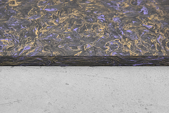 Карбон хаотичный, плашка 130x85x8мм, фиолетовый с бронзовой пудрой