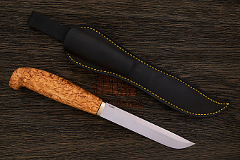 Финский нож Сергея Никитина, сталь Х12МФ, рукоять карельская береза