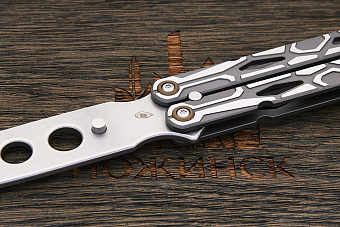 Тренировочный нож балисонг Reptilian Киборг, модель 04, сталь 440, рукоять сталь