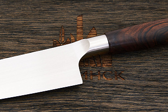 Нож кухонный UralEDC сантоку 180мм, сталь 95Х18, рукоять ironwood