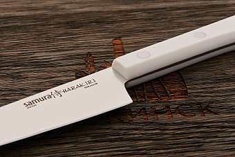 Нож кухонный Samura универсальный 120мм, сталь AUS-8, рукоять пластик белый