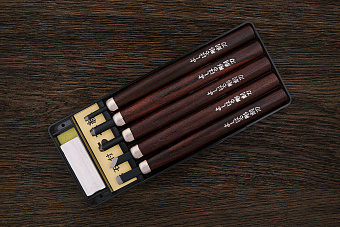 Набор для резьбы по дереву в кейсе, 5 резцов темный