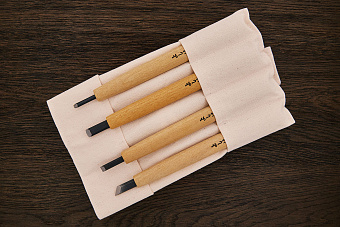 Набор для резьбы по дереву в скатке, 10 резцов