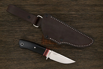 Нож шкуросъемный Геннадия Дедюхина Упёртый, клинок 89мм, сталь N690, рукоять микарта черный