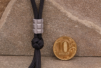 Титановая бусина на темляк «Цилиндр» серый