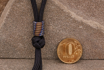 Титановая бусина на темляк «Спираль» термо