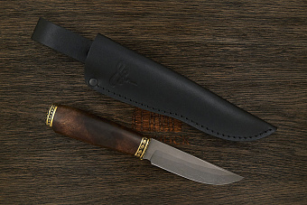 Разделочный нож Игоря Пампуха Модель 007, клинок 120мм, булат легированный, рукоять орех