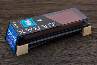 Водный точильный камень 183×63×32мм #800/#320 с подставкой