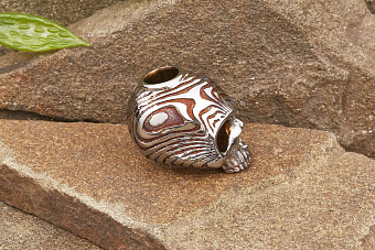 Бусина на темляк «Лаки Дамаск» титан бронза