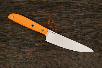 Нож кухонный MOYO Геликон шеф 165мм, сталь AR-RPM9, рукоять G10-extra оранжевый