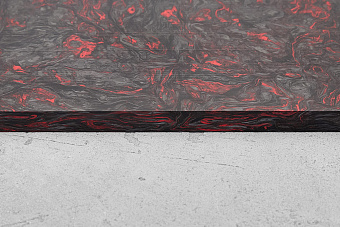 Карбон хаотичный, плашка 130x85x8мм, красный