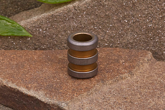 Титановая бусина на темляк «Резьба»  желтый