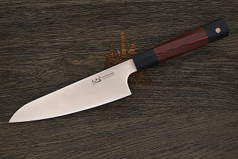 Нож кухонный Xin шеф 175мм, сталь 304Cu, рукоять G-10 черно-красный