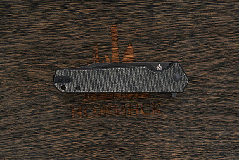 Нож складной QSP Mamba V2, клинок 89мм, сталь D2, рукоять микарта чёрная