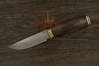 Разделочный нож Игоря Пампуха Модель 007, клинок 120мм, булат легированный, рукоять орех