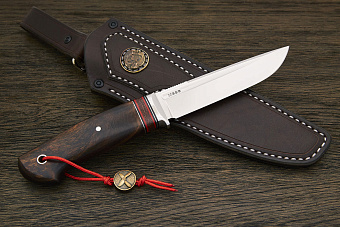 Нож туристический Геннадия Дедюхина Воркер-L, клинок 132мм, сталь M398, рукоять ironwood Т3