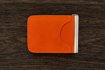 Кошелек с зажимом для денег и ножом оранжевый